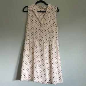 Black and white polkadot shirt dress